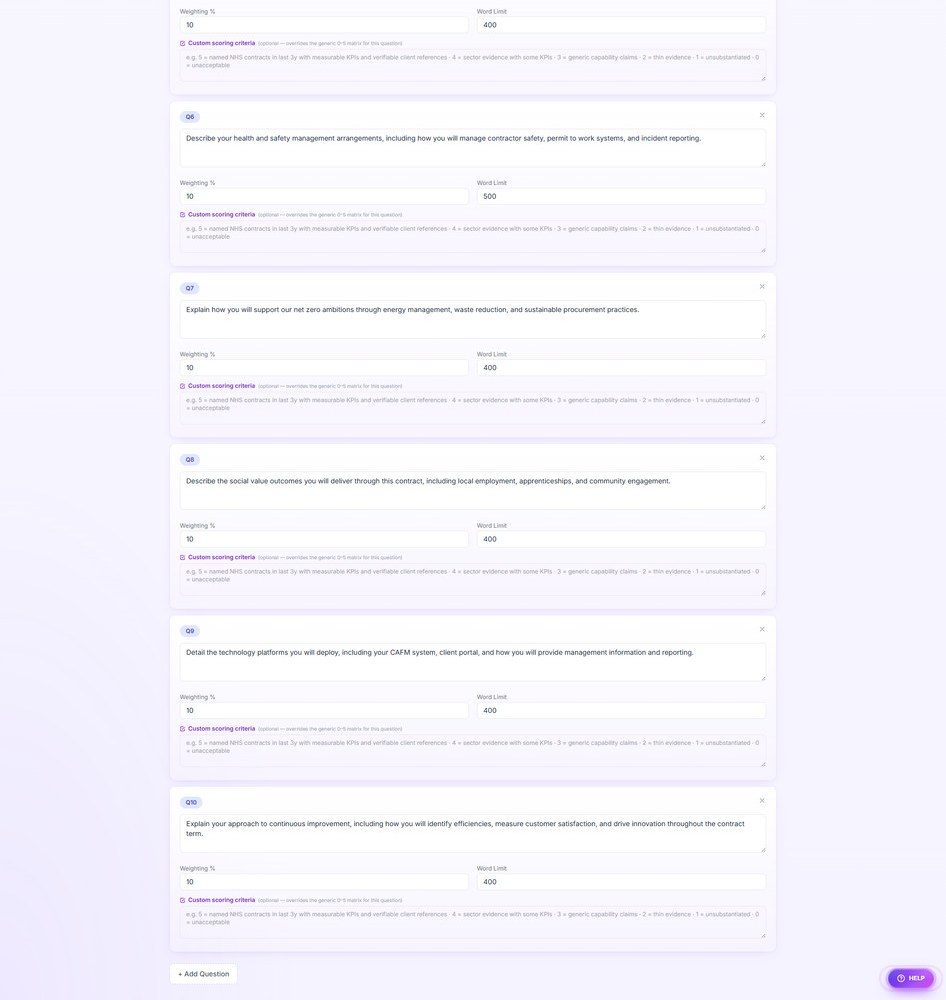 Drop the ITT — questions extracted automatically