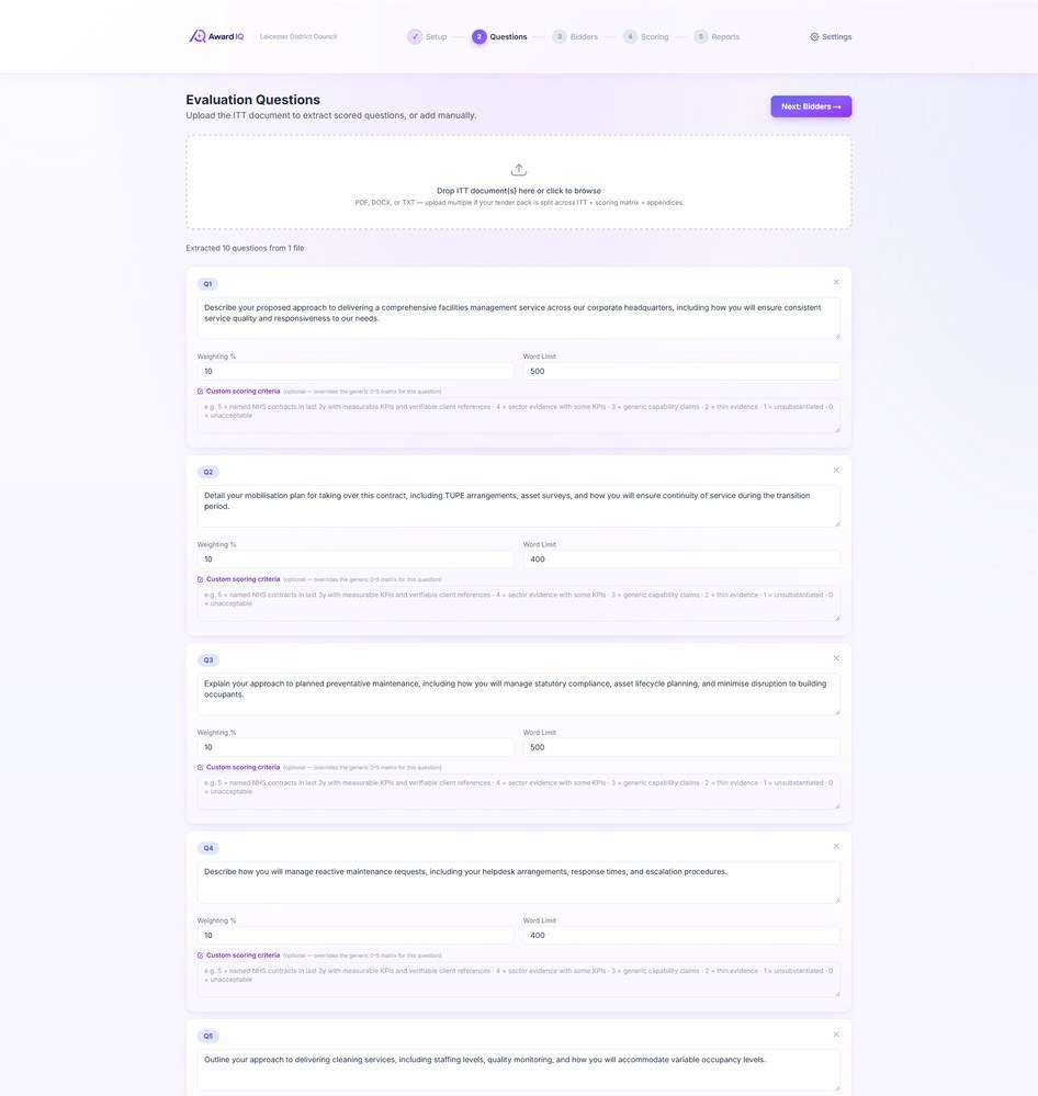 Drop the ITT — questions extracted automatically